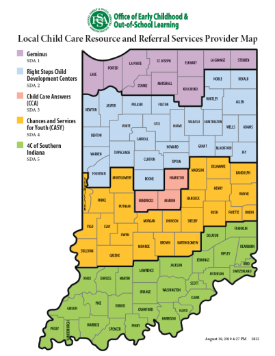 map of Indiana Geminus Referral Services Provider Map