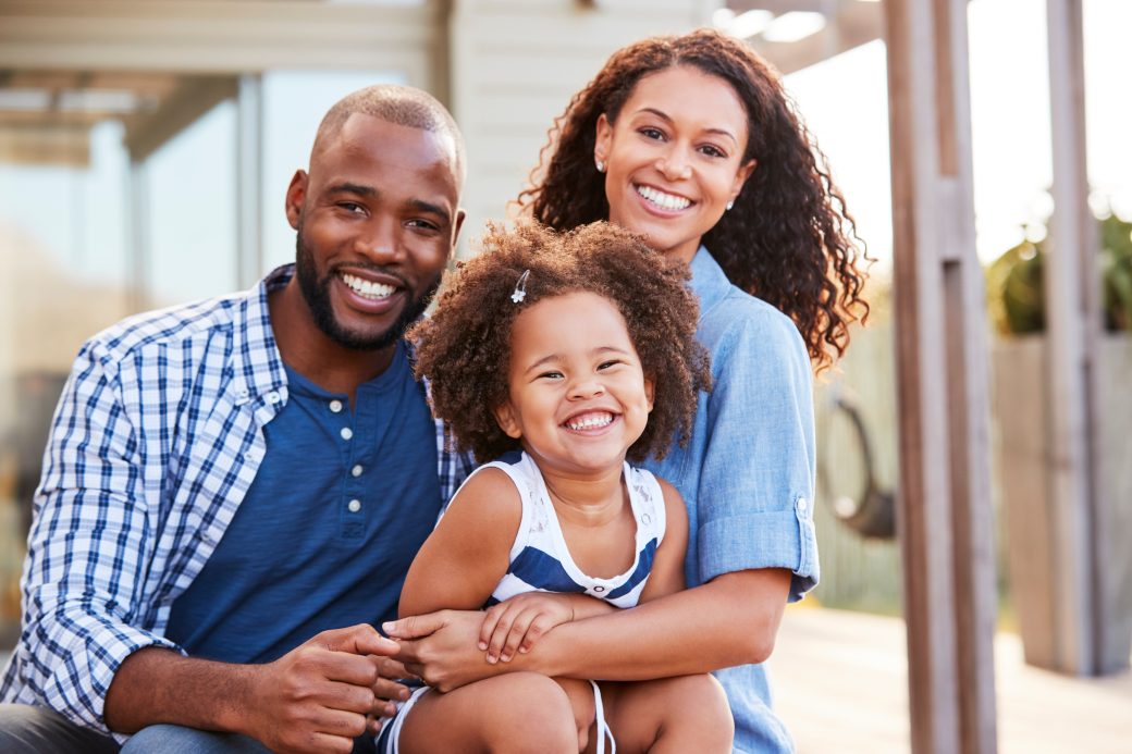 Family smiling together